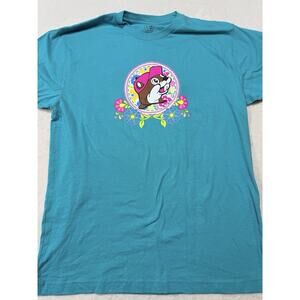 Buc-ee's Enjoy Every Moment Teal Summer of Love T-Shirt Medium New